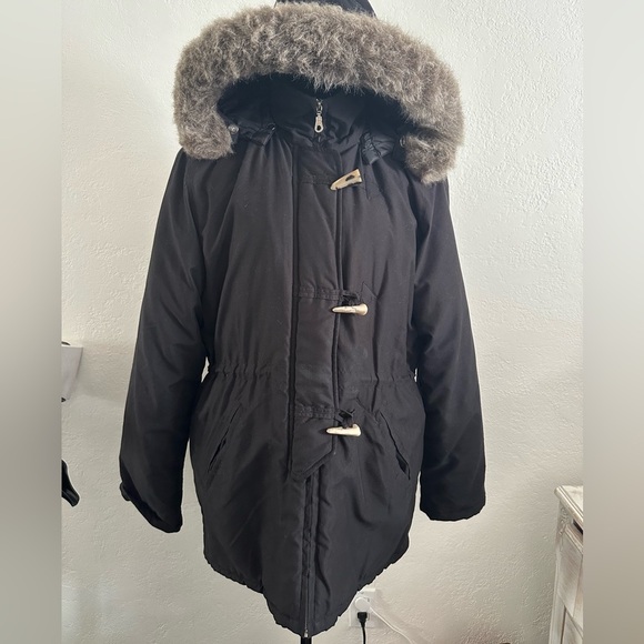 Vintage Rainbow West Puffer Winter Coat with Faux Fur Lined Hood size M - Picture 2 of 13